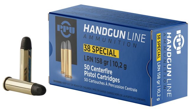 PPU PPH38SL Handgun  38Special 158gr Lead Round Nose 50 Rounds