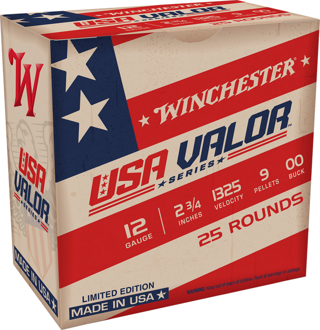 Winchester Ammo USA1200VP USA Valor 12Gauge 2.75" 9Pellets 00Buck Shot 25 Rounds