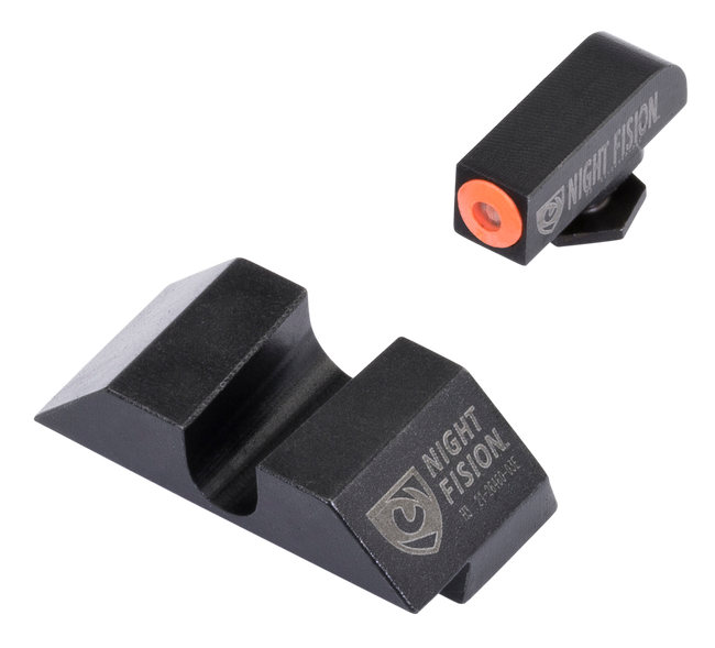 Night Fision GLK001014OGZ Tritium Night Sights For Glock  Green Tritium Orange Outline Front Sight- Black/Blank Rear Sight Glock 17/17L/19/22