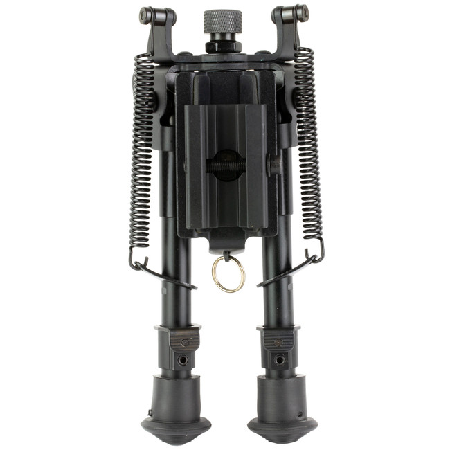 Firefield FF34023 Compact  Bipod 6-9" Black Aluminum Swivel Stud Attachment or Picatinny Rail (Adapter Included)