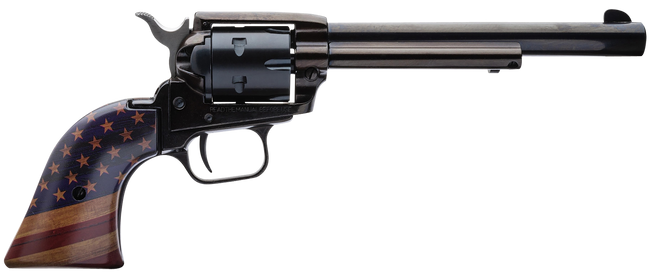 Heritage Rough Rider Revolver - Black | .22 LR | 6.5" Barrel | 6rd | Gold USA Flag Grips