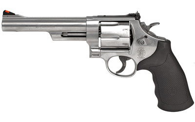 Smith & Wesson 163606 Model 629  44 Rem Mag or 44 S&W Spl Stainless Steel 6" Barrel & 6rd Cylinder, Satin Stainless Steel N-Frame,  Red Ramp Front/White Outline Rear Sights - 163606 - 022188636062
