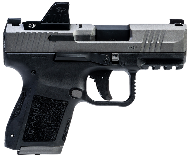 Canik Mete MC9 9mm Luger 3.18" 15+1 Tungsten Cerakote Polymer Frame Optic Ready Serrated Slide MeCanik M01 Red Dot