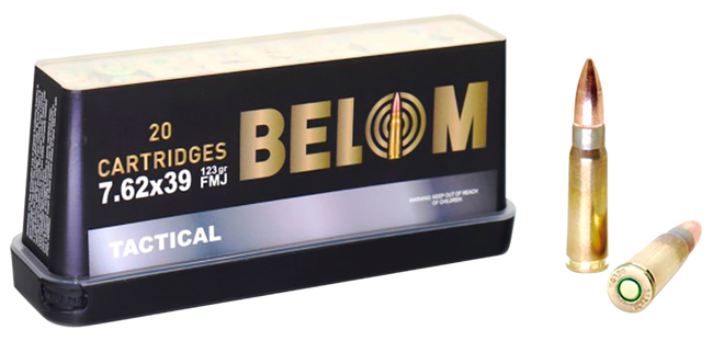 BELOM Ammo BELOM762 Tactical  7.62x39mm 123gr Full Metal Jacket 20 Rounds