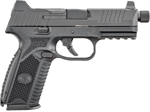 FN 66100527 509T  9mm Luger 10+1, 4.50" Black Steel Threaded Barrel, Matte Black Optic Ready/Serrated Stainless Steel Slide, Matte Black Polymer Frame w/Picatinny Rail - 66100527 - 845737010195