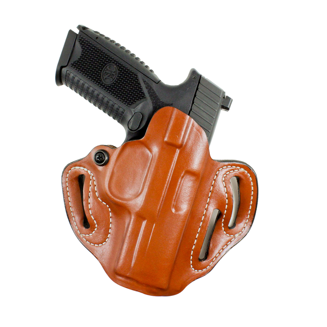 DeSantis Gunhide 002TA7WZ0 Speed Scabbard  OWB Tan Leather Belt Slide Fits Springfield Prodigy w/wo Red Dot Fits 4.25" Barrel Right Hand
