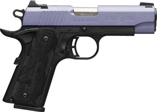Browning 051986492 1911 Black Label Compact Frame 380 ACP 8+1 3.63" Matte Stainless Steel Barrel, Crushed Orchid Cerakote Serrated Stainless Steel Slide, Matte Black Polymer Frame, Black Polymer Grip - 051986492 - 023614857655