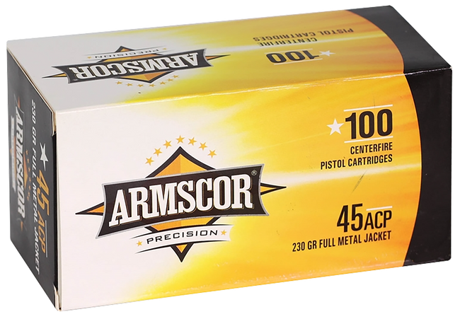 Armscor Range Value Pack 45 ACP Full Metal Jacket 230 Grain 100 Rounds