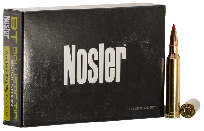 Nosler Ballistic Tip Rifle Ammunition 7mm Rem. Mag. 150 gr. BT SP 20 rd.