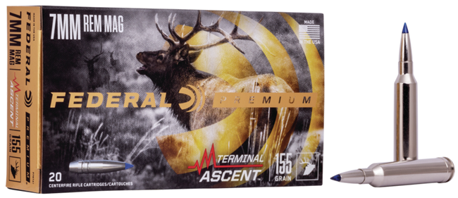 Federal Premium, Terminal Ascent, 7mm Remington Magnum, 155 Grain, 20 Rounds