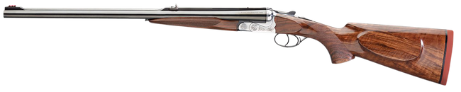 Rizzini USA 7001500 Rhino Express  500 Nitro Express 2rd 26" Gloss Blued 26" Chrome-Lined Barrel Coin Anodized Silver Engraved Steel Oiled Turkish Walnut Ambidextrous Hand
