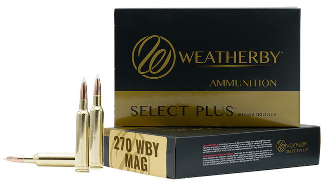 Weatherby B270130TTSX Select Plus 270 Weatherby Magnum Barnes Tipped TSX 130 Grain 20 Rounds