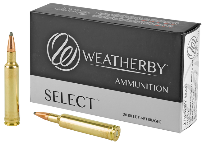 Weatherby Select 270 Weatherby Magnum Hornady Interlock 130 Grain 20 Rounds