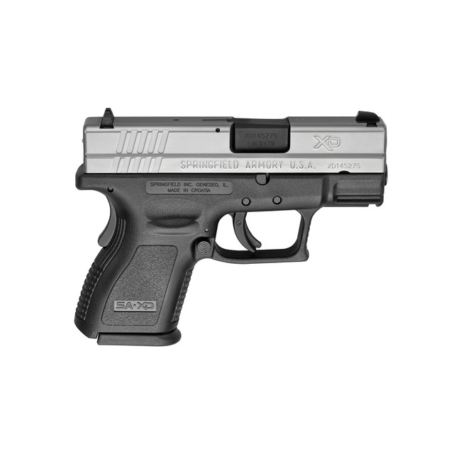 Springfield Armory XD9821 XD *CA Compliant Sub-Compact Frame 9mm Luger 10+1, 3" Black Melonite Steel Barrel, Serrated Stainless Steel Slide, Black Polymer Frame w/Picatinny Rail - XD9821 - 706397853457