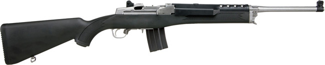 Ruger 5817 Mini-14 Ranch 5.56x45mm NATO 20+1 18.50" Barrel, Matte Stainless Steel, Synthetic Stock, Optics Ready - 5817 - 736676058174