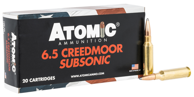 Atomic Ammunition 00482 Rifle Subsonic 6.5 Creedmoor 129 gr Jacket Hollow Point 20 Rounds