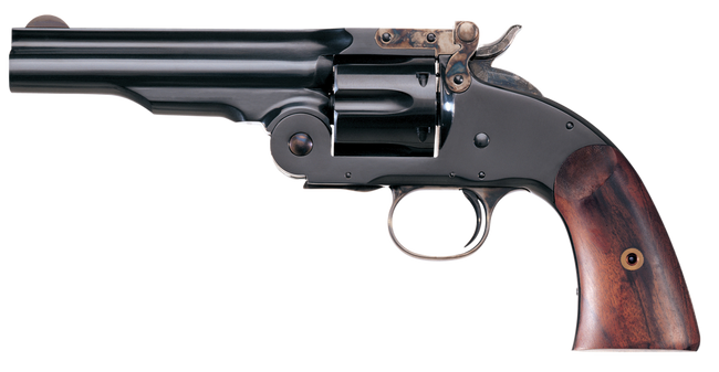 Taylors & Company 550664 Second Model Schofield 45 Colt (LC) Caliber with 5" Barrel, 6rd Capacity Cylinder, Overall Blued Finish Steel & Walnut Grip