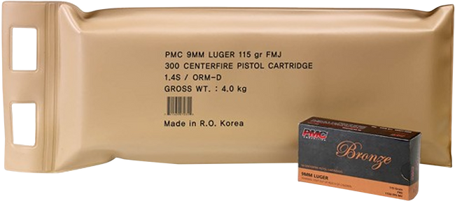 PMC Bronze 9mm Luger FMJ 115 Grain 300 Rounds