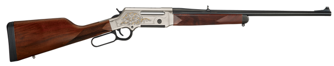 Henry H014D308 Long Ranger Deluxe 308 Win 20" 4 Rounds Nickel-Plated w/Gold Inlay