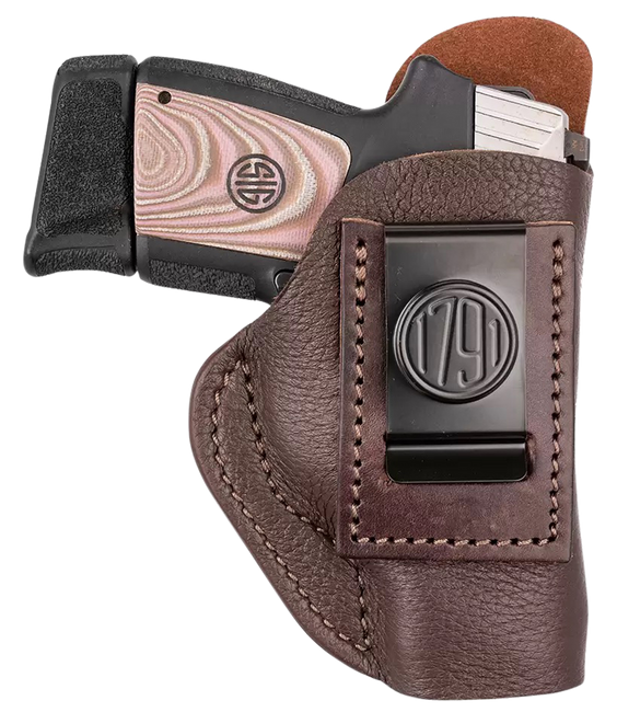 1791 Gunleather FCD3BRWL Fair Chase  IWB Size 03 Classic Brown Deer Hide Belt Clip Compatible w/Ruger LC9/Glock 42/43/43X