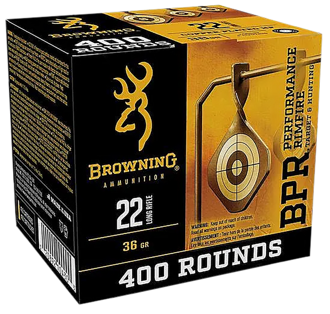 Browning Ammo B194122401 22 Long Rifle Plated Hollow Point 36 Grain 400 Rounds