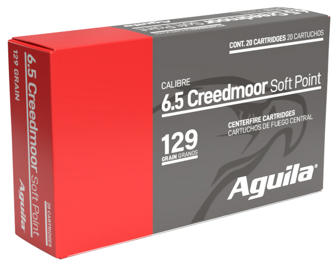 Aguila 81489AG   6.5Creedmoor 129gr InterLock Boat Tail Soft Point 20 Rounds