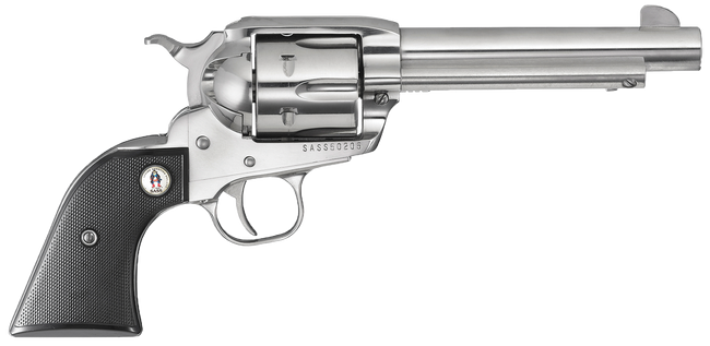 Ruger Vaquero SASS 45 Colt 5.5" Stainless 6 Rounds Black Checkered Grip