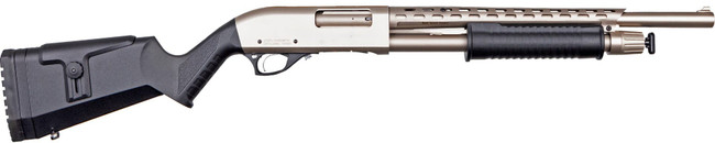 Rock Island All Generations Pump Shotgun 12 ga. 3 in. Nickel 18.5 in 5 rd. - AGM5 - 812285026848
