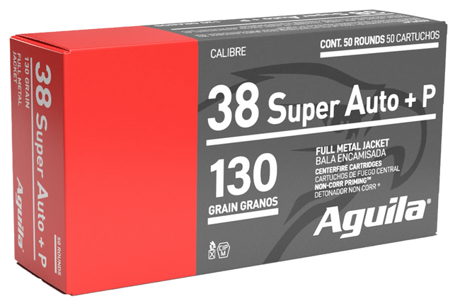 Aguila Pistol Ammo 38 Super Auto 130 gr. FMJ 50 rd.