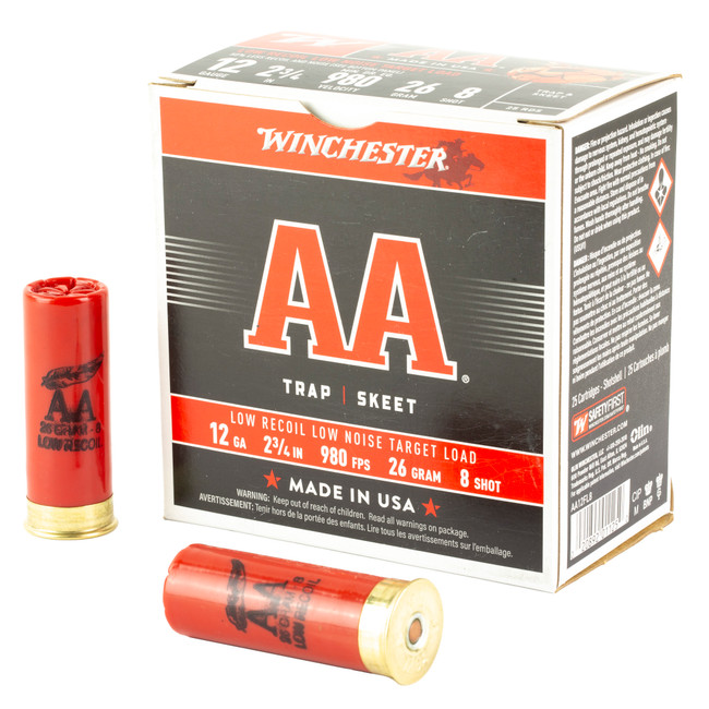 Winchester AA Low Recoil Load 12 ga. 2.75 in. 26 gm. 8 Shot 25 rd. - AA12FL8 - 020892011250