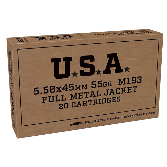 Winchester Service Grade 5.56mm Full Metal Jacket 55 Grain 20 Rounds