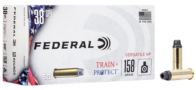 Federal Train + Protect Pistol Ammo 38 Spcl. 158 gr. VHP 50 rd.
