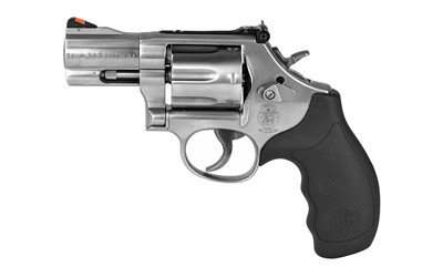 Smith & Wesson 164192 Model 686 Plus 357 Mag or 38 S&W Spl +P  Stainless Steel 2.50" Barrel, 7 Shot, Satin Stainless Steel L-Frame, Red Ramp Front/Adjustable White Outline Rear Sights, Internal Lock - 164192 - 022188641929