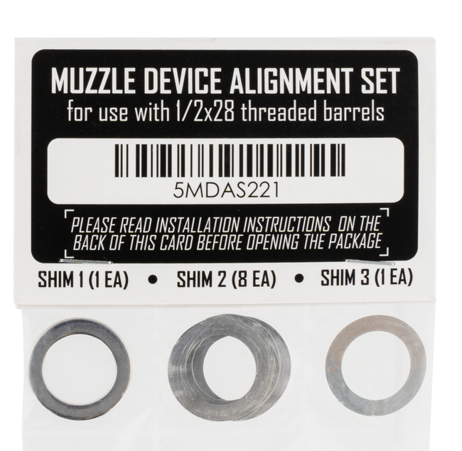 Rugged Suppressor SA001 Shim Kit  for 1/2"-28 tpi