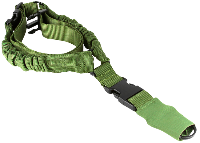 Aim Sports AOPS01G One Point Sling made of Green Elastic Webbing with 26" OAL, 1.25" W & Bungee Design for Rifles