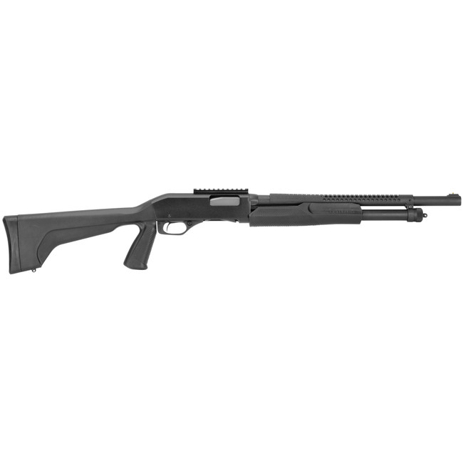 Stevens 19496 320 Security 12 Gauge 3" 5+1 18.50" Matte Black Carbon Steel Barrel, Matte Black Fixed Pistol Grip Stock, Ambidextrous 1-Piece Rail Includes Fixed Cylinder Bore Choke - 19496 - 011356194961