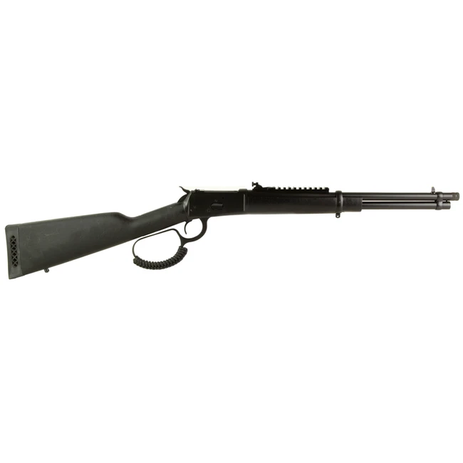 Rossi 920451613-TB R92 Triple Black Full Size 45 Colt (Long Colt) 8+1 16.50" Black Cerakote Steel Threaded Barrel, Triple Black Cerakote Picatinny Rail, Carbon Steel Receiver Fixed Black Wood Stock - 920451613-TB - 754908240302