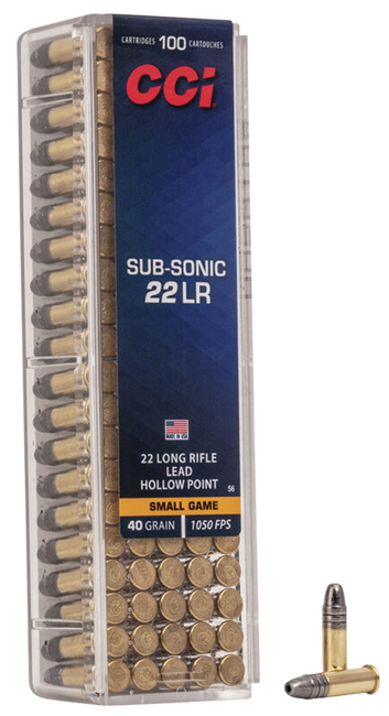 CCI Subsonic Hp 22 Long Rifle Lead Hollow Point 40 Grain 100 Rounds