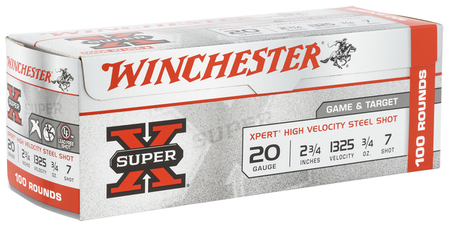 Winchester Super X Xpert 20 Gauge High Velocity 3/4 Ounce 7 Shot 100 Rounds