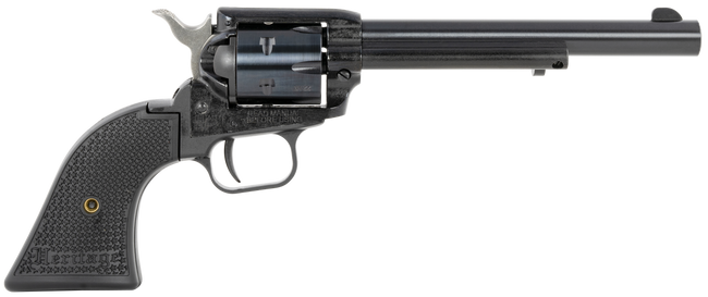 Heritage Mfg RR22MB6PG Rough Rider  22 LR/22 WMR 6 Shot, 6.50" Black Steel Barrel, Black Cerakote Zinc Alloy Frame, Black Cerakote Cylinder, Black Polymer Grip, Hammer/Thumb Safety, Exposed Hammer