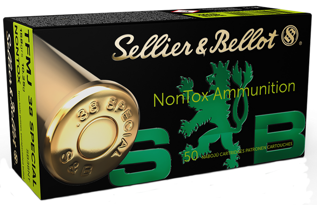 Sellier & Bellot SB38NT Handgun Non-Tox  38Special 158gr Total Full Metal Jacket 50 Rounds