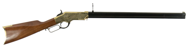 Taylors & Company 550296 1860 Brass Engraved 44-40 Win 13+1 24.25" Blued Octagon Barrel, Brass Engraved/ Brass Receiver, Walnut/ Synthetic Stock,