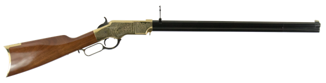 Taylors & Company 550296 1860 Brass Engraved 44-40 Win 13+1 24.25" Blued Octagon Barrel, Brass Engraved/ Brass Receiver, Walnut/ Synthetic Stock,