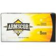 Armscor Handgun Ammunition 9mm Luger Full Metal Jacket 147 Grain 50 Rounds