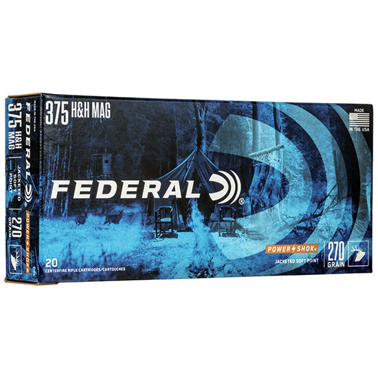 Federal Power-Shok 375 H&H Magnum Soft Point 270 Grain 20 Rounds