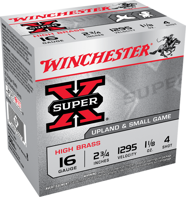 Winchester Super-X High Brass Load 16 ga. 2.75 in. 1 1/8 oz. 4 Shot 25 rd.