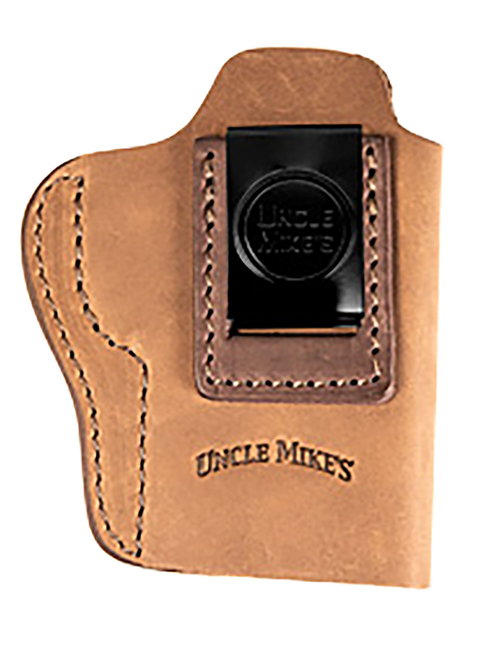 Uncle Mikes-leather(1791) UMIWB4BRWA Inside the Waistband  IWB, Size 04, Brown Leather, Compatible w/Glock 17/19, Belt Clip Mount, Right Hand