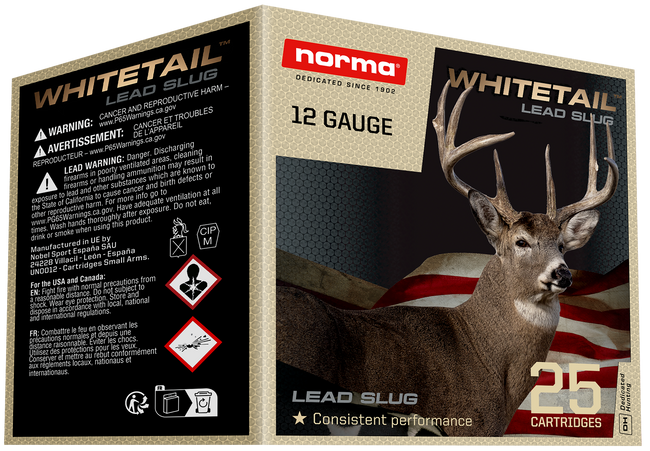 Norma Ammunition 1198043410 Whitetail  12Gauge 2.75" 1oz Slug Shot 25 Rounds