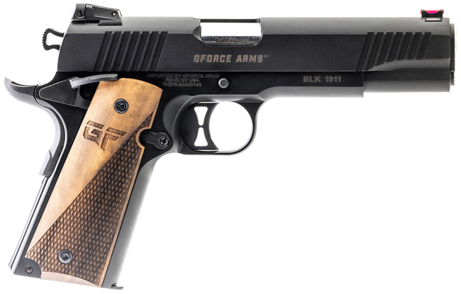 Gforce Arms Chronicle 1911 9mm Luger 4.4in 9 Rounds Stainless Steel Slide Walnut Grip