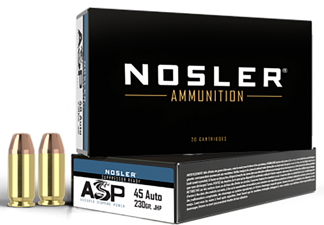 Nosler Match Grade Handgun Ammunition 45 ACP 230 gr. HG JHP 50 rd.